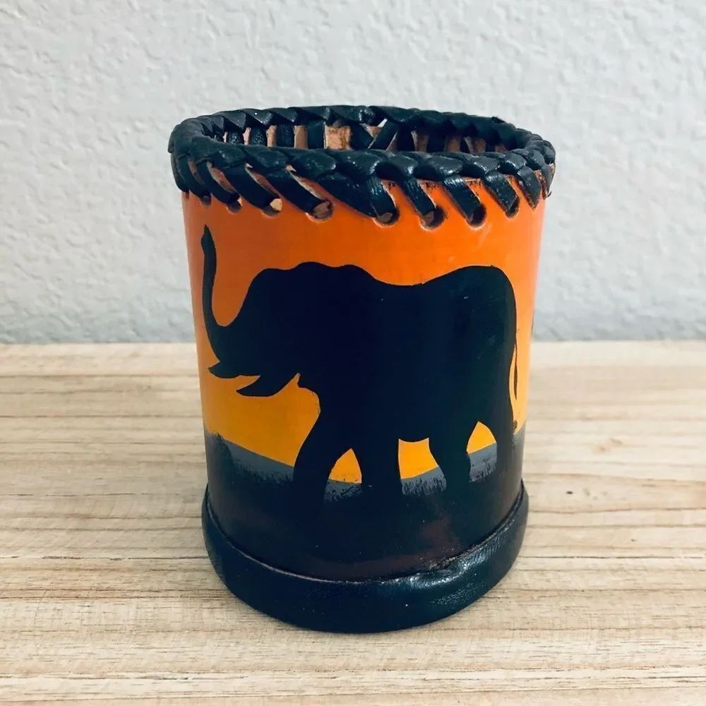 Handcrafted Artisan Leather African Safari Cooler Coozie